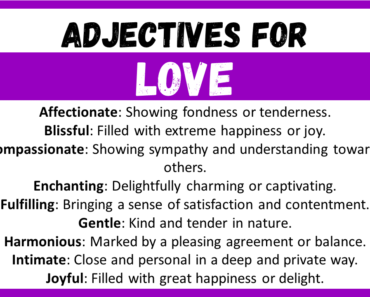 20+ Best Words to Describe Love, Adjectives for Love