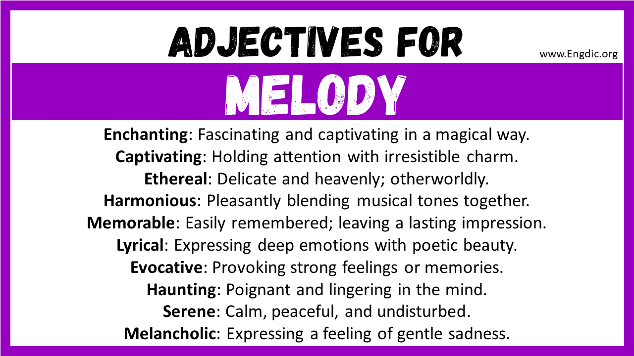Adjectives for Melody