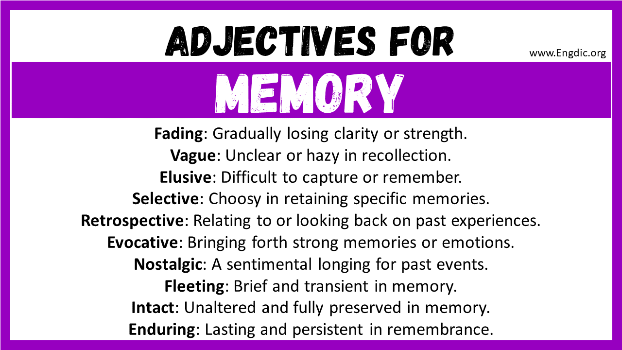 Adjectives for Memory