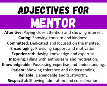 20+ Best Words to Describe Mentor, Adjectives for Mentor