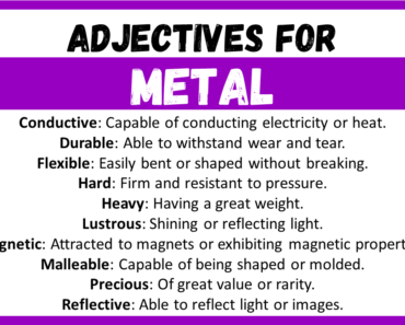 20+ Best Words to Describe Metal, Adjectives for Metal