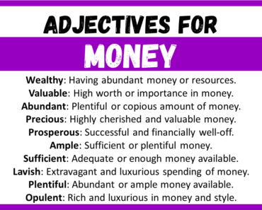 20+ Best Words to Describe Money, Adjectives for Money