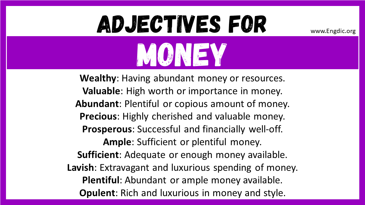 Adjectives for Money