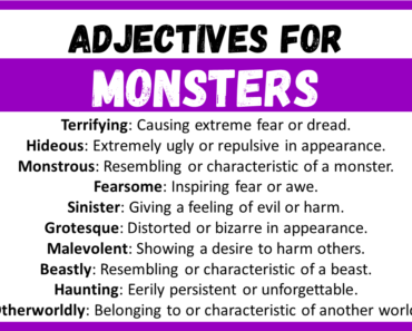 20+ Best Words to Describe a Monsters, Adjectives for Monsters