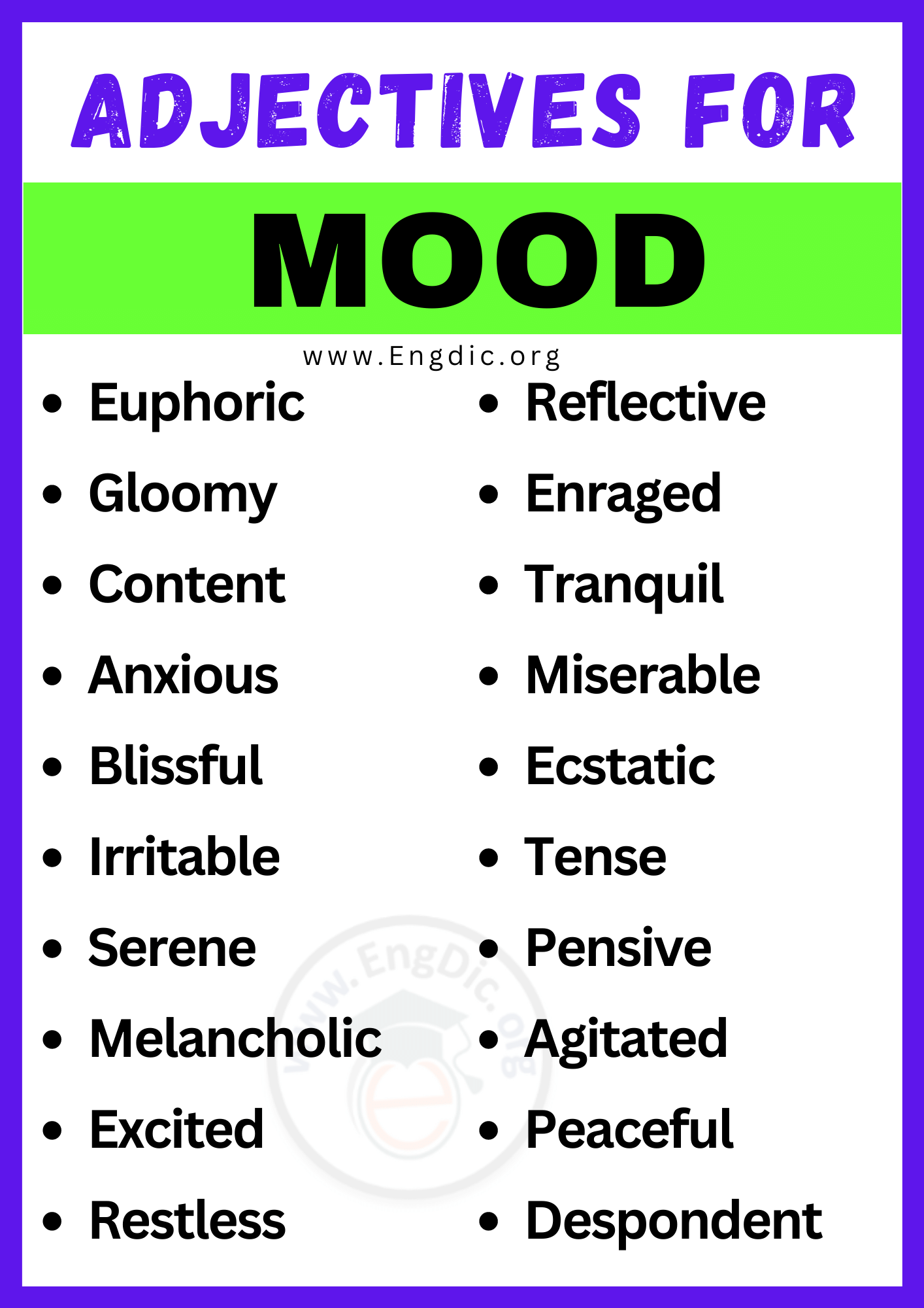 Adjectives for Mood