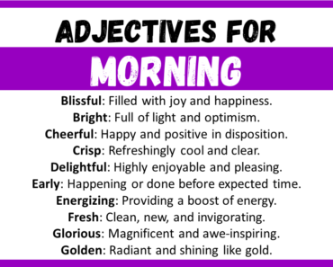 20+ Best Words to Describe Morning, Adjectives for Morning