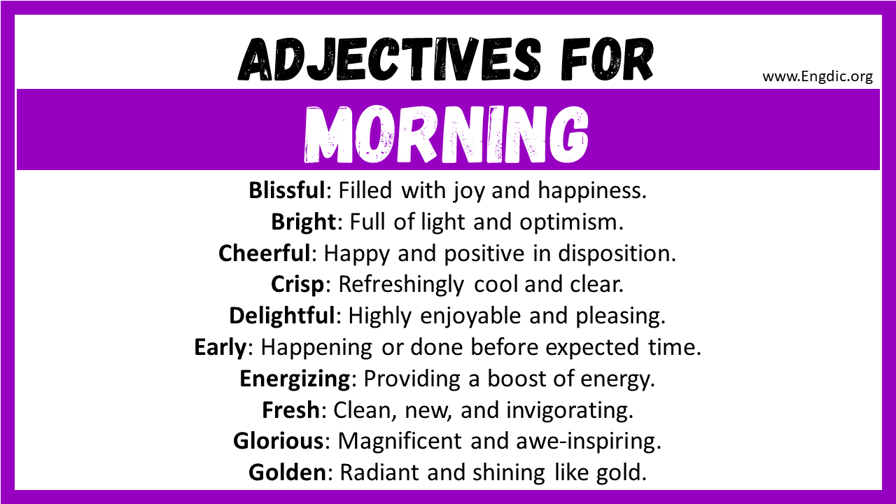Adjectives for Morning
