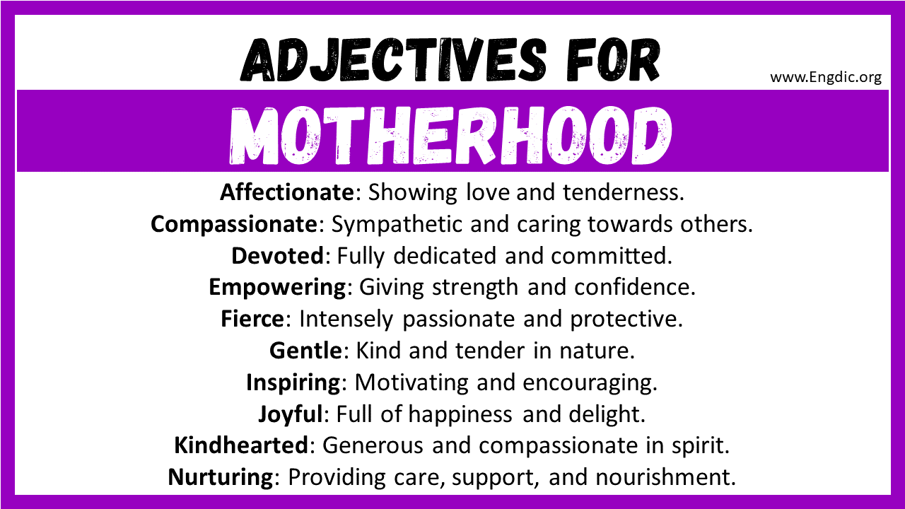 Adjectives for Motherhood