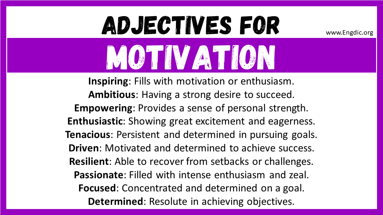 Adjectives for Motivation