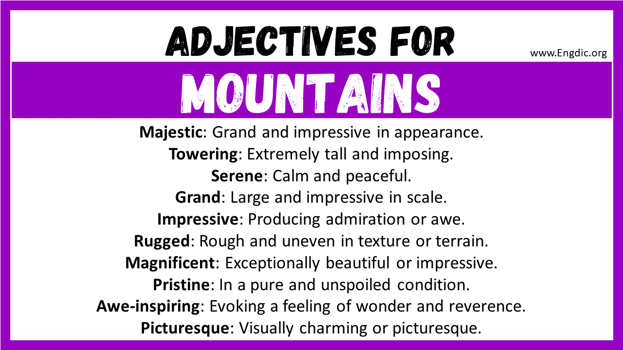 Adjectives for Mountains