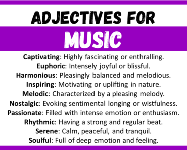 20+ Best Words to Describe Music, Adjectives for Music