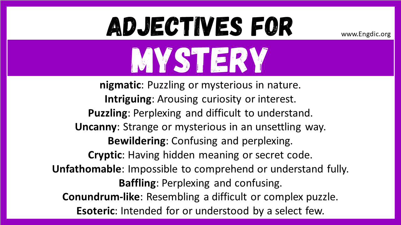 Adjectives for Mystery