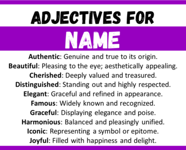 20+ Best Words to Describe Name, Adjectives for Name