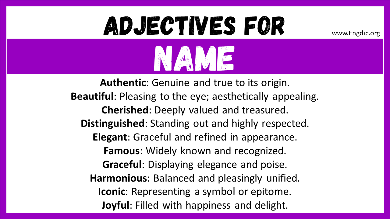 20+ Best Words to Describe Name, Adjectives for Name - EngDic