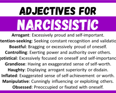 20+ Best Words to Describe Narcissistic, Adjectives for Narcissistic