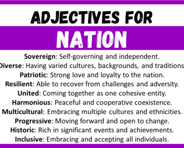 20+ Best Words to Describe Nation, Adjectives for Nation