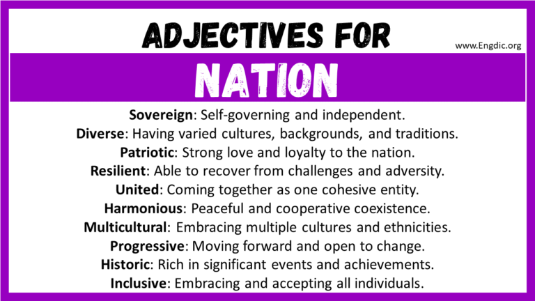 20+ Best Words to Describe Nation, Adjectives for Nation - EngDic