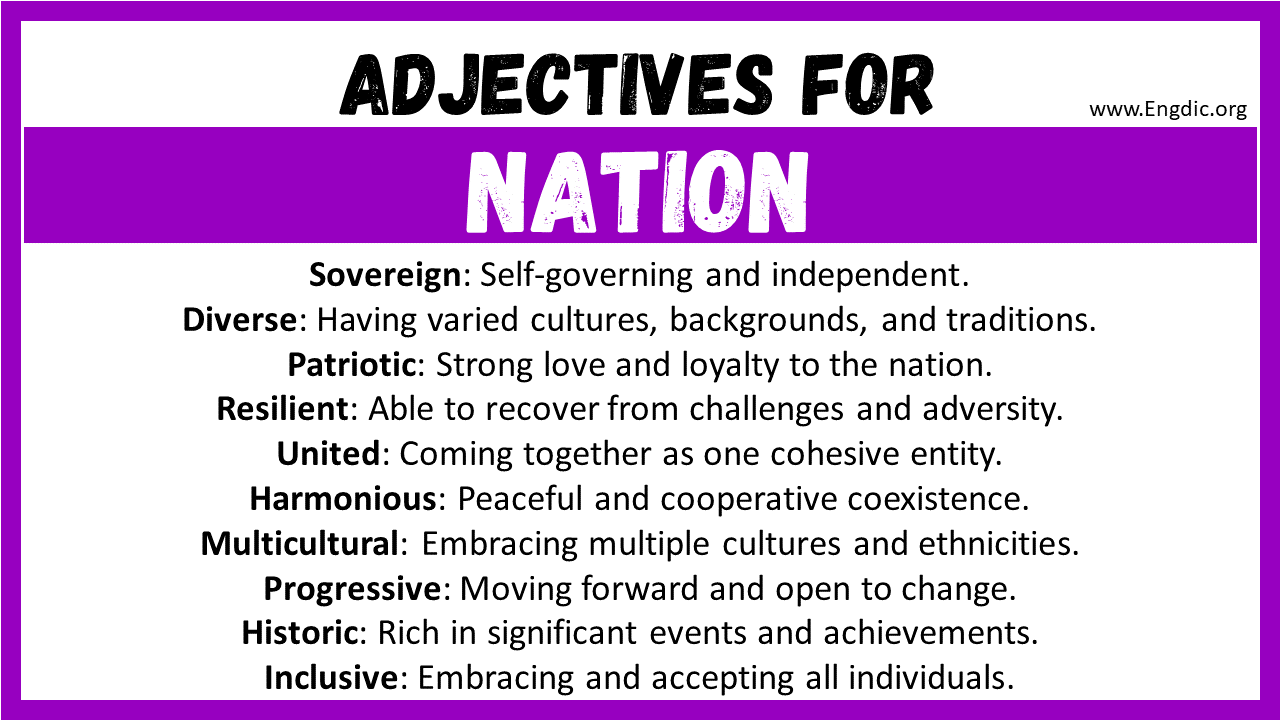 Adjectives for Nation
