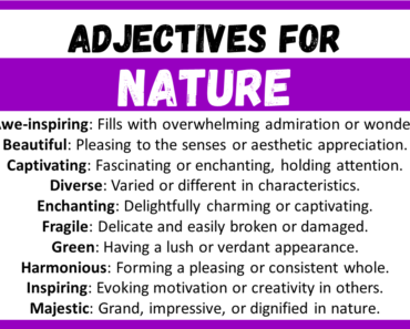 20+ Best Words to Describe Nature, Adjectives for Nature