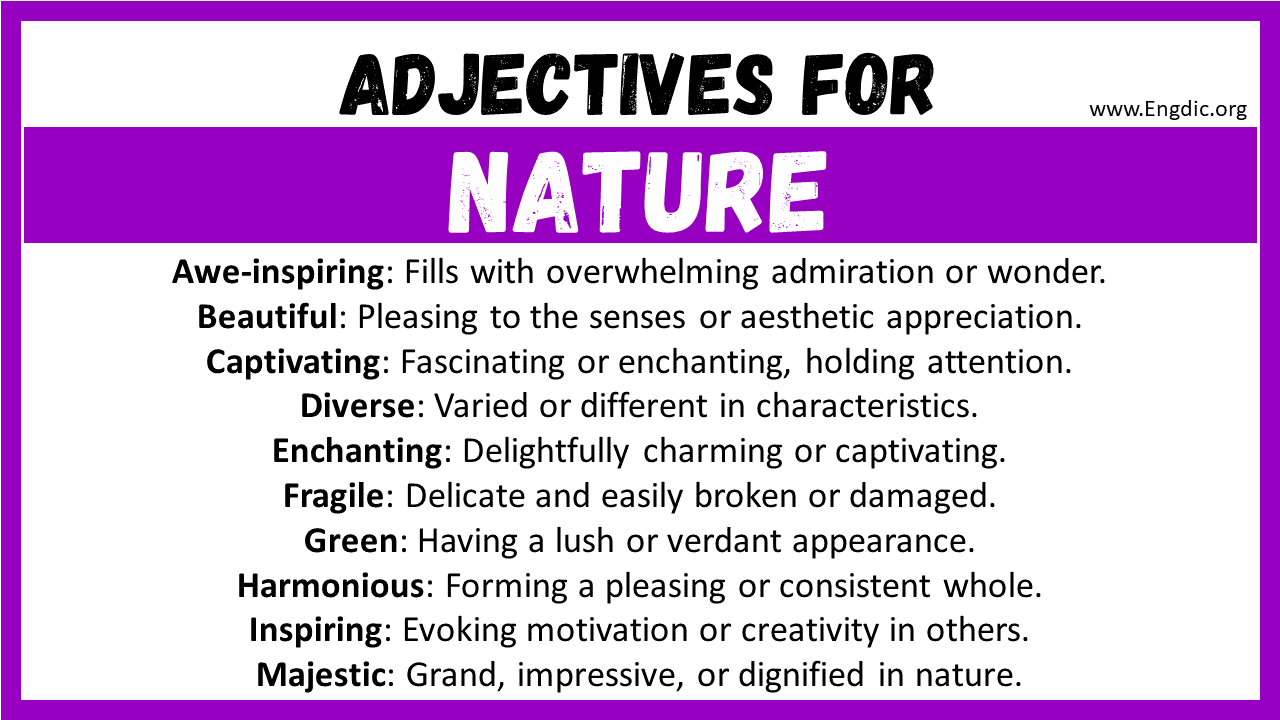 Adjectives for Nature
