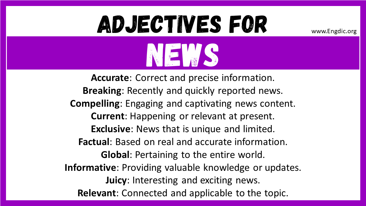 Adjectives for News