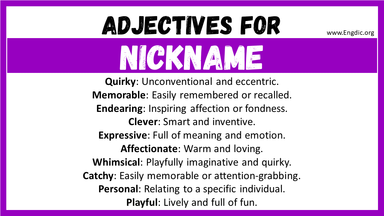 Adjectives for Nickname