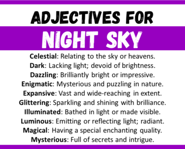 20+ Best Words to Describe Night Sky, Adjectives for Night Sky