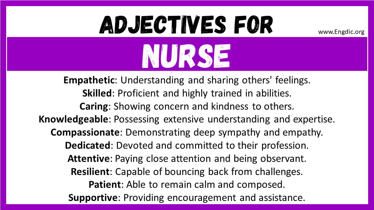 Adjectives for Nurse