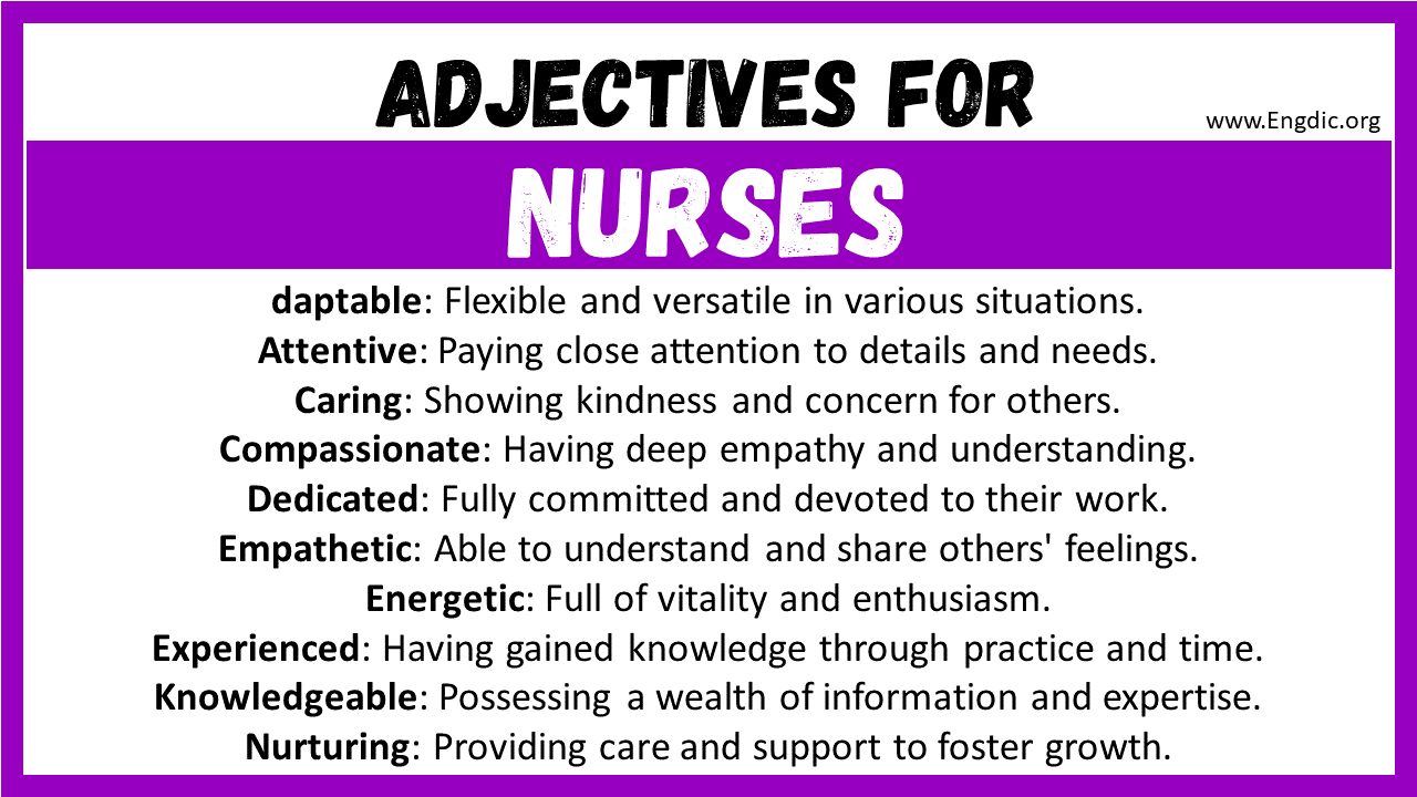 Adjectives for Nurses