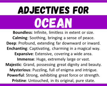 20+ Best Words to Describe Ocean, Adjectives for Ocean