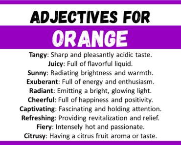 20+ Best Words to Describe Orange, Adjectives for Orange