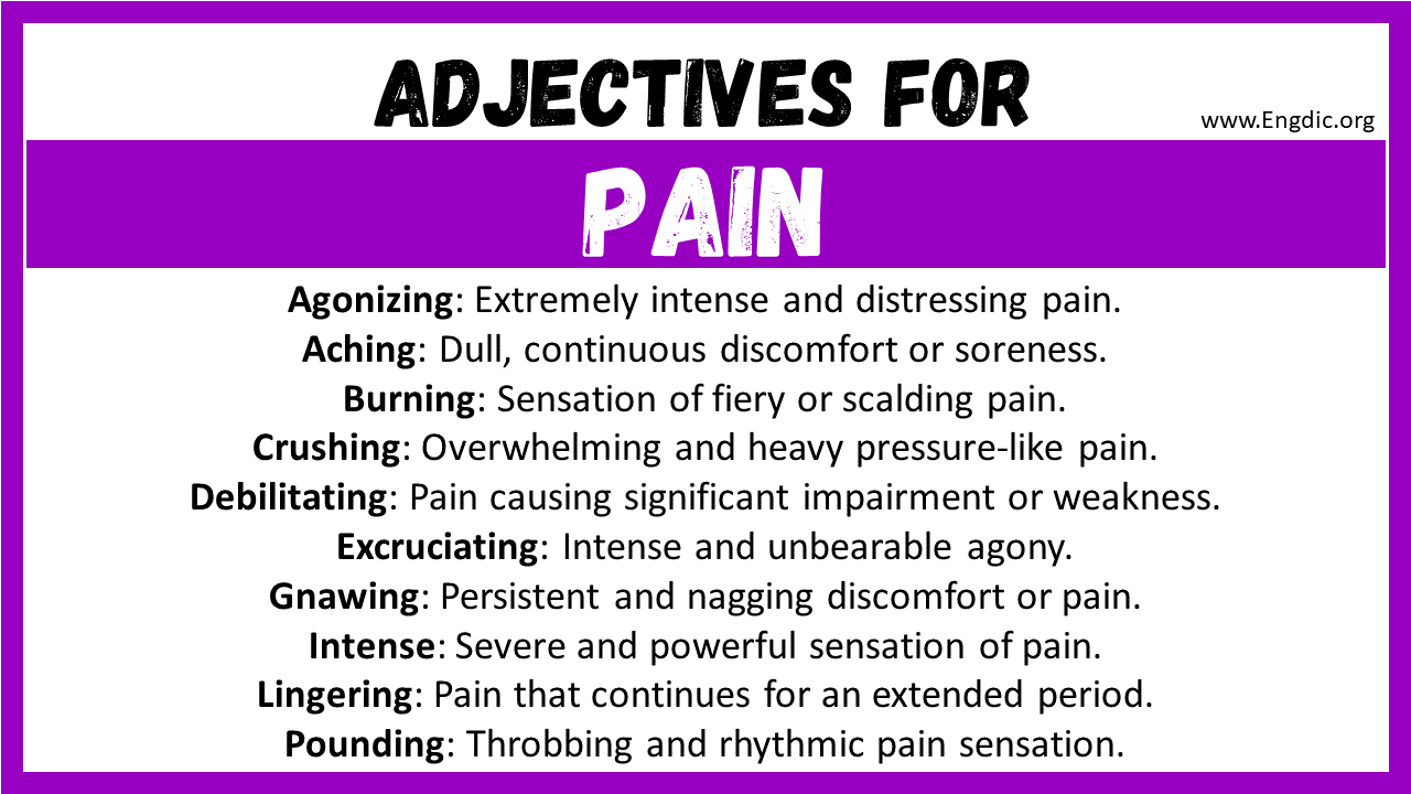 Adjectives for Pain