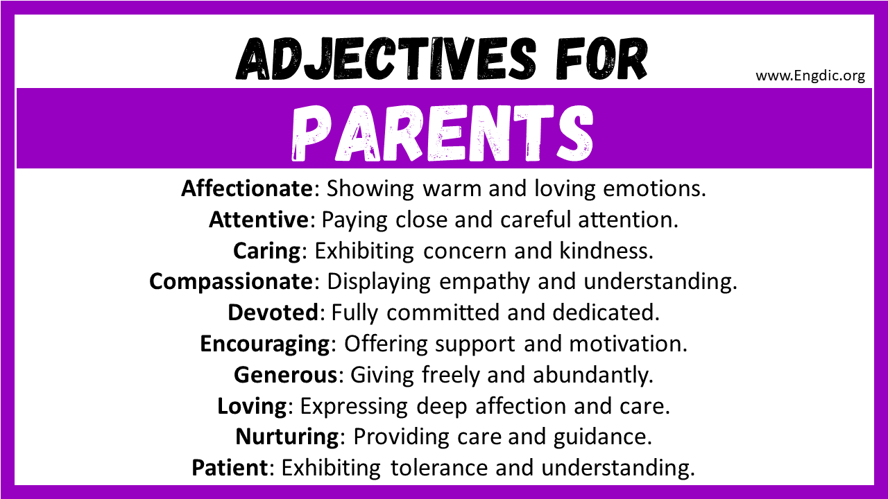 Adjectives for Parents