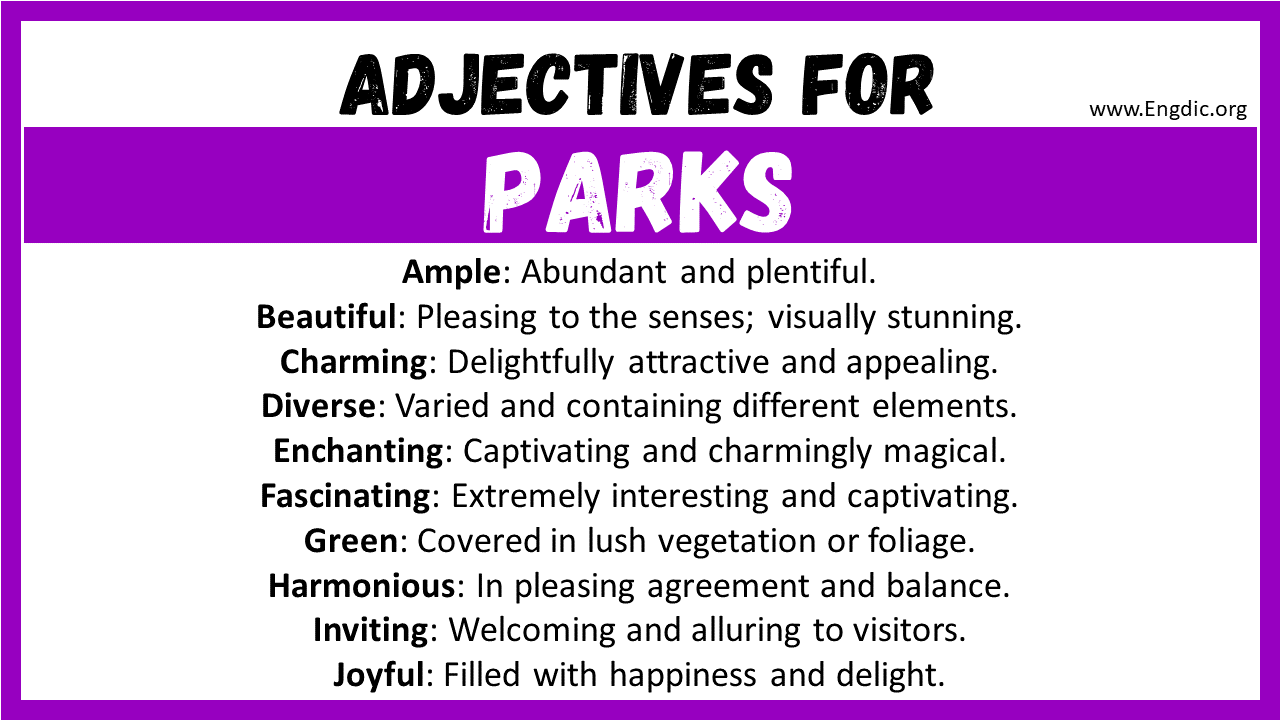 Adjectives for Parks