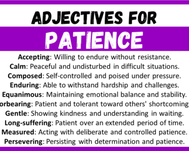 20+ Best Words to Describe Patience, Adjectives for Patience