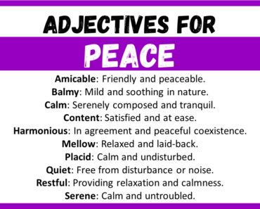 20+ Best Words to Describe Peace, Adjectives for Peace