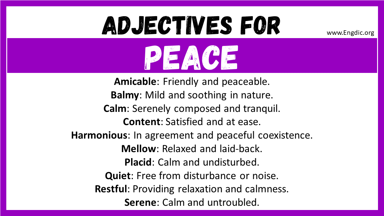 Adjectives for Peace