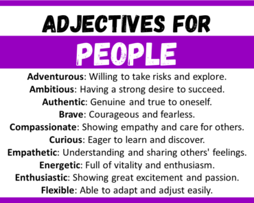 20+ Best Words to Describe People, Adjectives for People