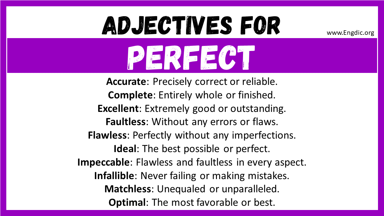Adjectives for Perfect