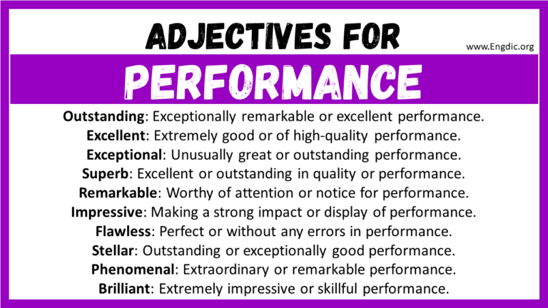 20 Best Words To Describe Performance Adjectives For Performance EngDic