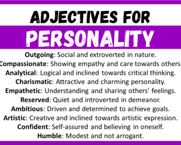 20+ Best Adjectives for Personality, Words to Describe a Personality