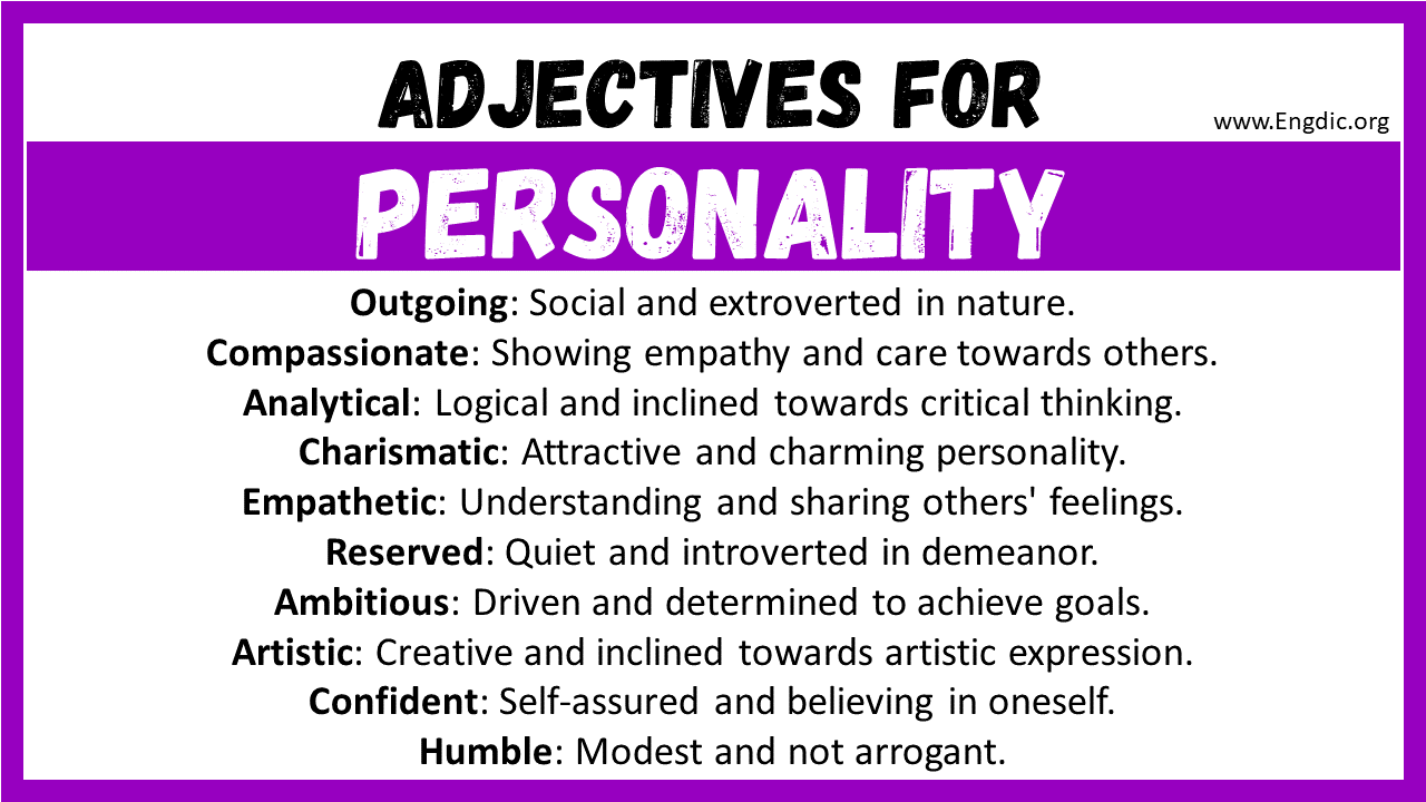 Adjectives for Personality