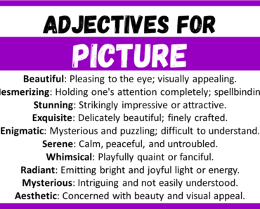 20+ Best Words to Describe a Picture, Adjectives for Picture
