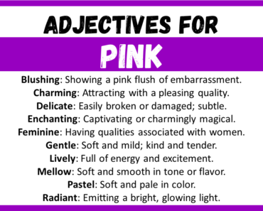 20+ Best Words to Describe Pink, Adjectives for Pink