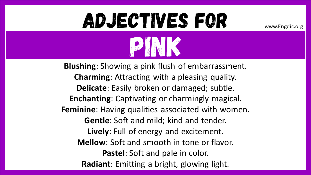 Adjectives for Pink