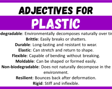 20+ Best Words to Describe Plastic, Adjectives for Plastic