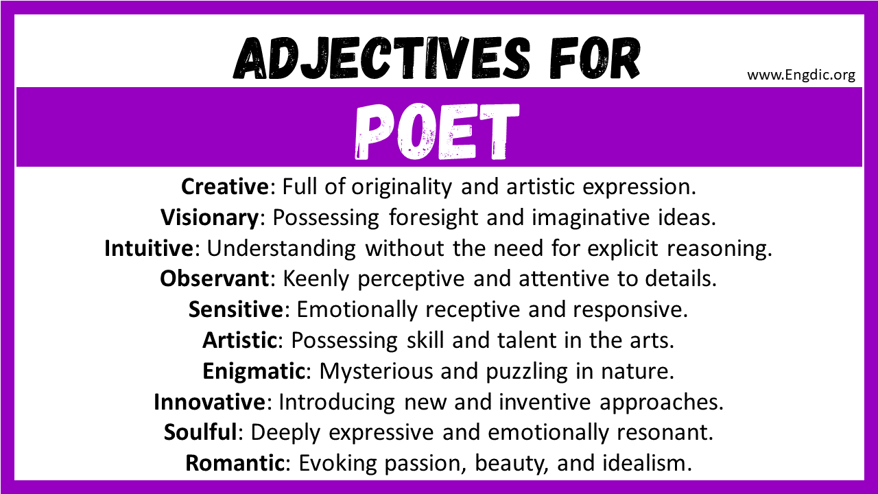 Adjectives for Poet