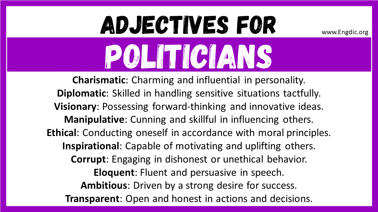 Adjectives for Politicians