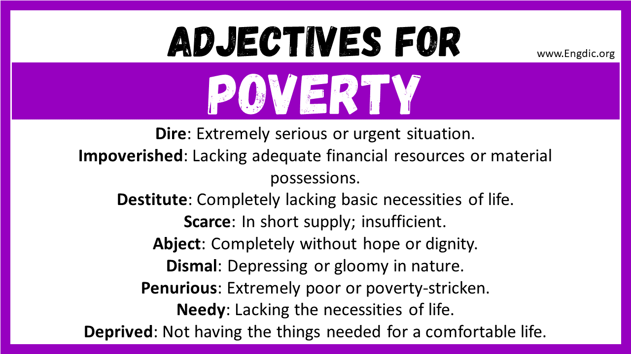 Adjectives for Poverty