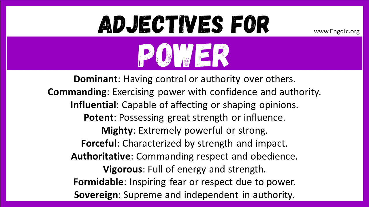 Adjectives for Power